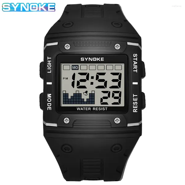 Armbanduhren Herren Militäruhr 50 m wasserdichte Armbanduhr SYNOKE Top-Marke Casual Sport Style Digitaluhr Großer Bildschirm