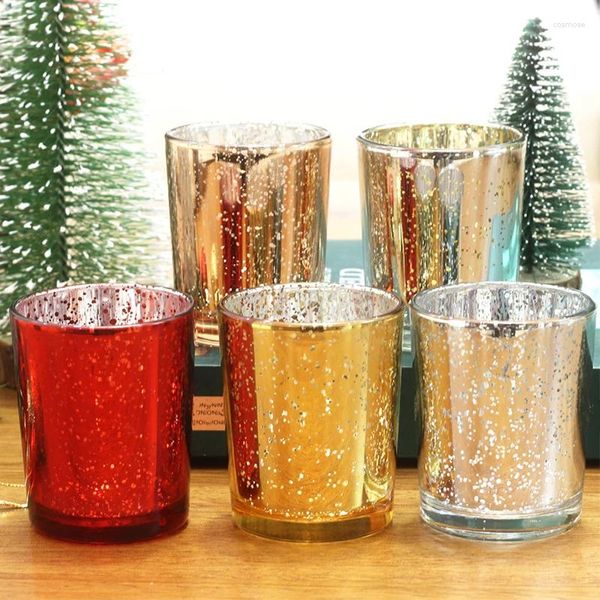 Mum tutucular romantik yıldız bardağı elektroliz kırık gümüş lazer cam konteyner parti masa dekorasyon sahibi