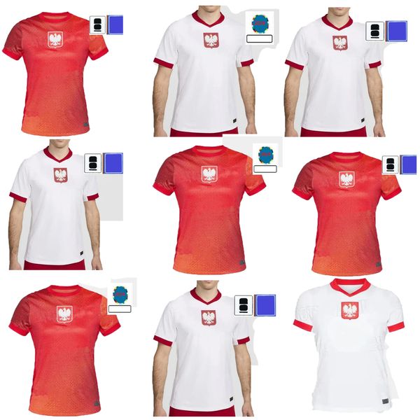 Polônias 2024 LEWANDOWSKI Camisas de futebol MEN KIT Polonia 2025 ZIELINSKI MILIK ZALEWSKI SZYMANSKI Polonês Camisa de futebol Polen Uniform Boy 24 25 Pologne BEDNAREK