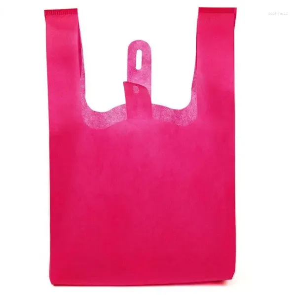 Confezione regalo Borsa per la spesa riutilizzabile Borse in tessuto non tessuto color caramella pieghevoli per regalo / scarpe / Natale Negozio di alimentari all'ingrosso