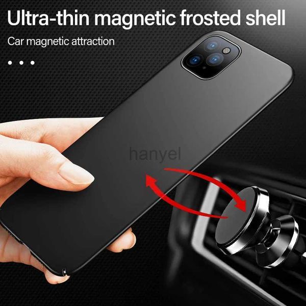 Handyhüllen Ultradünne magnetische harte matte PC-Hülle für iPhone 15 14 13 12 11 Pro Max SE XR X XS 8 7 6 Plus Frosted Protection Cover 2442