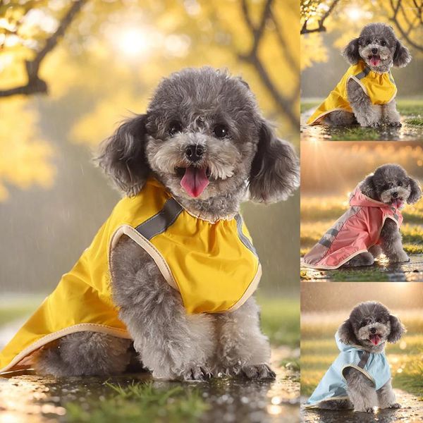 Hundebekleidung Vier Jahreszeiten Haustier-Regenmantel Große und kleine Hunde Reflektierende Streifen Outdoor-Aktivitäten Regenausrüstung Stiefel