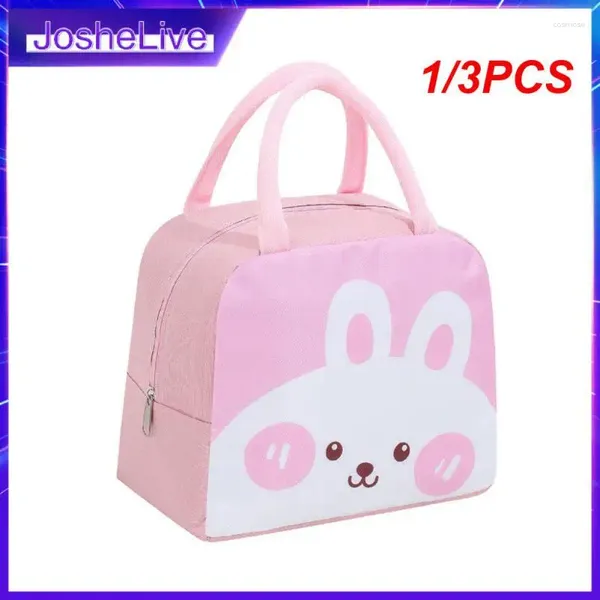 Geschirr 1/3PCS Kreative Tragbare Isolierte Thermische Lunchbox Picknick Liefert Taschen Cartoon Tasche Für Frauen Mädchen Kinder