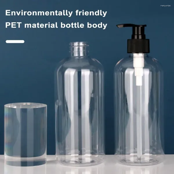 Bottiglie di stoccaggio 4 pezzi 500 ml Pompa trasparente durevole senza BPA design portatile dispenser riutilizzabile per shampoo lozione sapone