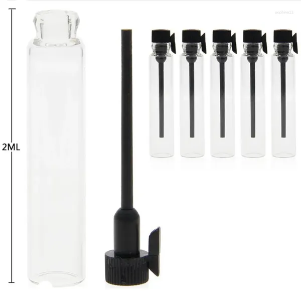 Aufbewahrungsflaschen 100 Stück 1/2/3 ml Mini-Glasparfüm Kleine Probenfläschchen Flasche Laborflüssigkeit Reagenzglas Make-up A-00214