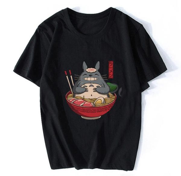 Neighbor039s ramen totoro kawaii anime japonês camisa dos homens anime espírito longe t camisa dos desenhos animados verão tshirt3544304