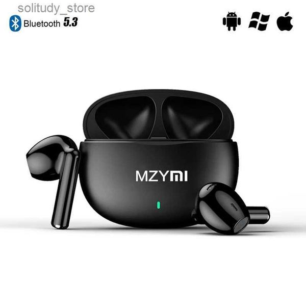 Handy-Kopfhörer MZYMI TWS Bluetooth 5.3 Kopfhörer AP09 Kabellose In-Ear-Kopfhörer Sportspiele Musik Wasserdichter HIFI-Stereokopfhörer Eingebautes Mikrofon Q240402