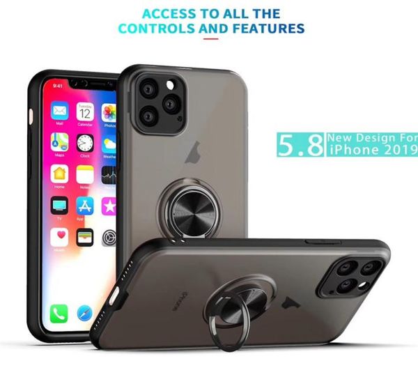 Custodie per telefoni magnetici trasparenti opachi con supporto per anello 360 per Iphone 12 Pro Max Mini Custodia Samsung Galaxy A10S A20S con cavalletto ibrido7896708