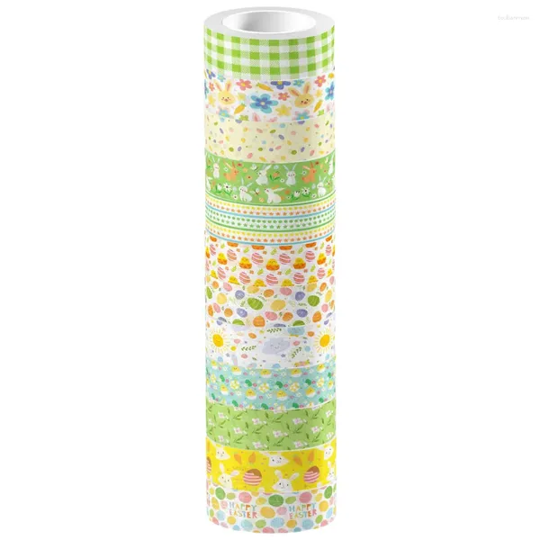 Bottiglie portaoggetti 12 rotoli e nastro adesivo Washi Nastri per timbri decorativi Stampa in bobina di carta giapponese Quaderno artigianale decorativo fai-da-te