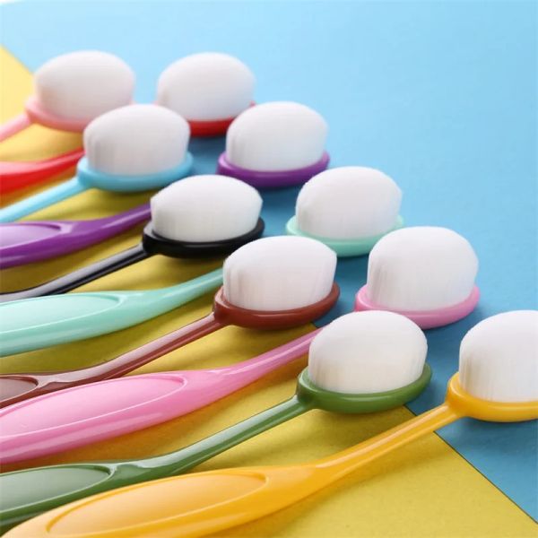 Analizzatore 10 pezzi/set pennelli per sfumare per la creazione di cartoline Pennelli per trucco ovali Spazzolino da denti portatile e cappucci Strumenti per l'applicazione dell'inchiostro