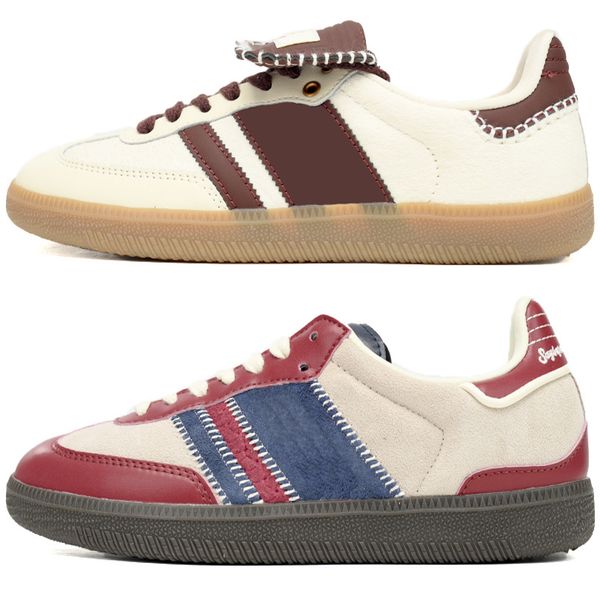 Tênis de futebol País de Gales Bonner Vegan Notitle Designer Sapatos em Pônei Leopardo Nylon Fox Marrom Creme Branco Preto Vaca Impressão Vermelho Verde Rosa Alumínio Gum Futuro Scarlet Men