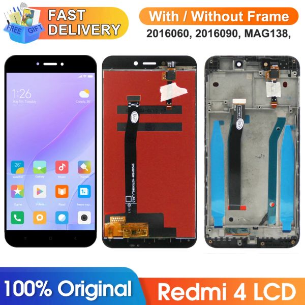 Steuerung 5,0-Zoll-Bildschirm für Xiaomi Redmi 4 (4x) 2016060 2016090 Mag138 Mae136 LCD-Display, digitaler Touchscreen mit Rahmen für Redmi4-Bildschirm