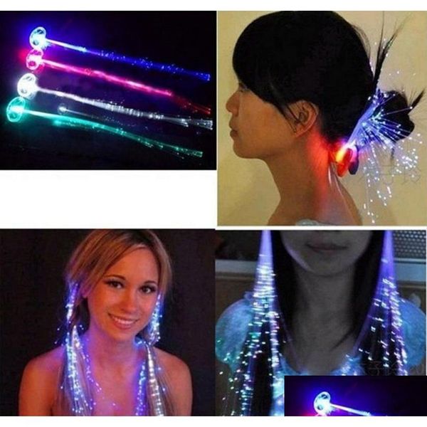 Blinkendes Haargeflecht, leuchtend, LED-Verlängerung, Flash-Party, Mädchen, Glühen durch Glasfaser, Weihnachten, Halloween, Nachtlichter, Tropfenlieferung, Otmfa