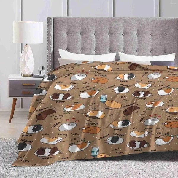 Coperte Cavia Lista quotidiana delle cose da fare-Sfondo marrone Design creativo Confortevole calda coperta di flanella Carina