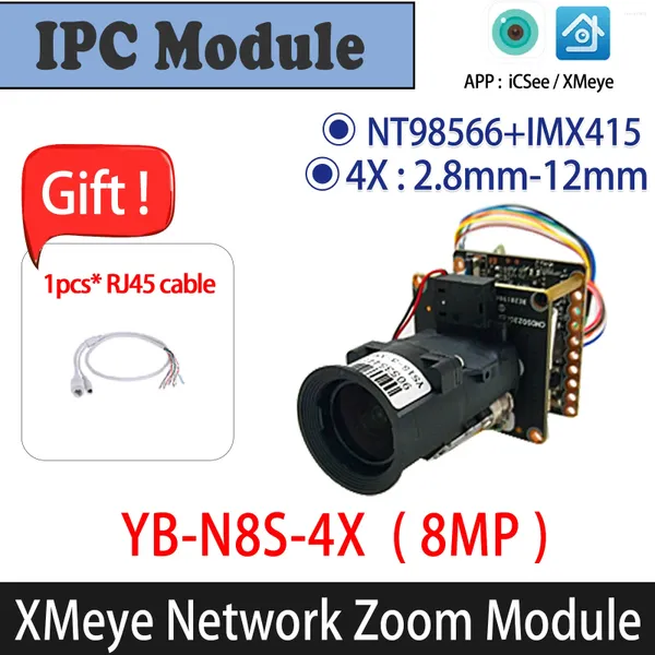 XMeye 4K 8MP IMX415 Modulo zoom telecamera IP cablata di rete 10X 20X 30X Rilevamento di persone e volti tramite NVR