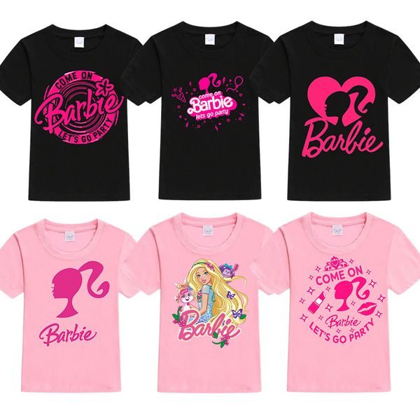 Grafische Tee Designer -Shirt Shirts T Shirt Frauen drucken Buchstaben elegant kurzarm atmungsaktiven täglichen Outfit Pink Black Barbie T -Shirt Designer Frauen Kleidung Womaner