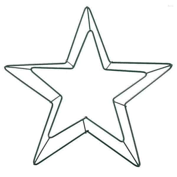 Fiori decorativi Pentagramma Ghirlanda Anelli Ghirlanda Struttura in metallo per Natale Cerchi di design a stella in ferro fai da te