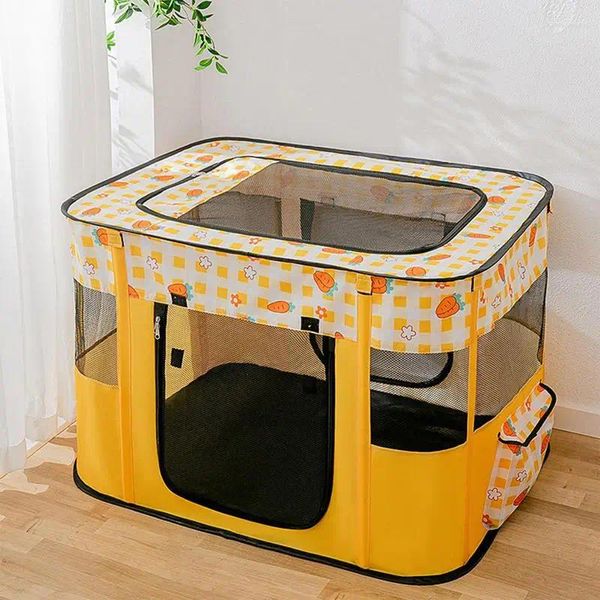 Portadores de gatos dobrável cercadinho para animais de estimação dobrável caixa de cão canil malha respirável sombra capa retângulo cerca tendas para acessórios