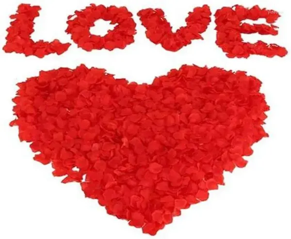 Fiori decorativi 1000 pezzi Petali di rosa di seta artificiale rosso scuro per la festa di nozze Decorazione floreale di San Valentino-Pacchetto sfuso