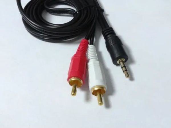 Connettori 2pcs Aux Aux Gold Plipato Audio da 3,5 mm maschio a 2 RCA Cavo maschio 1,5 m