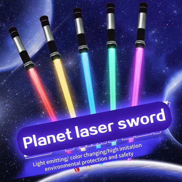 Samurai Schwert Laser Schwert Klon Lichtschester Cosplay Requisite Leuchtstock Laser Stick Flash Stick Outdoor Spielzeuggeschenk für Kinder 240418