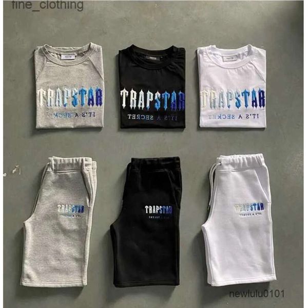 2024 Trapstar Shorts e Camiseta Tracksuits Designer Casais Toalha Bordado Carta Mens Set Womens Crew Neck Trap Star Suéter Ternos de alta qualidade ji665