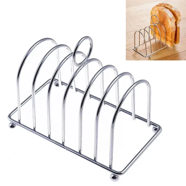 Küche Lagerung Edelstahl Toast Brot Rack Restaurant Home Halter 6 Scheiben Lebensmittel Display-Tool Für Zubehör