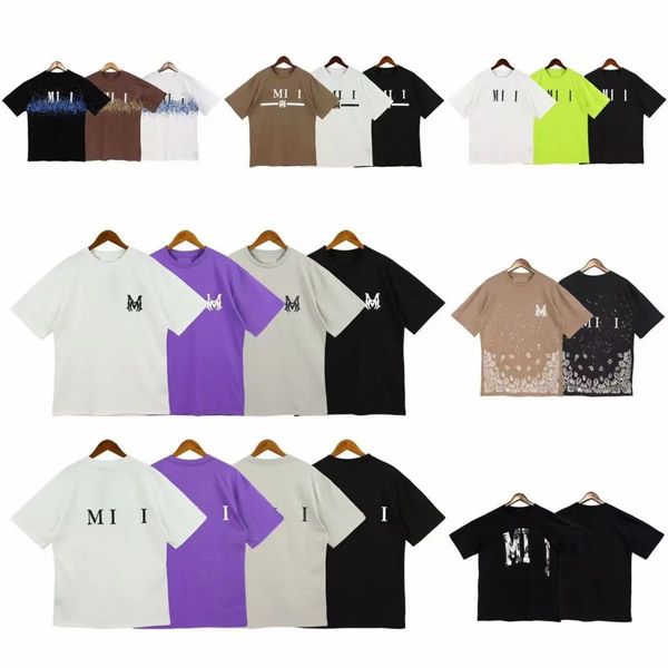 Amari Kurzarm-T-Shirts, Rundhalsausschnitt, Camouflage-Buchstaben-Logo-Aufdruck, lässige T-Shirts für Männer und Frauen, Paar-T-Shirt, Sport, halbärmelige, lockere T-Shirt-Top-Kleidung