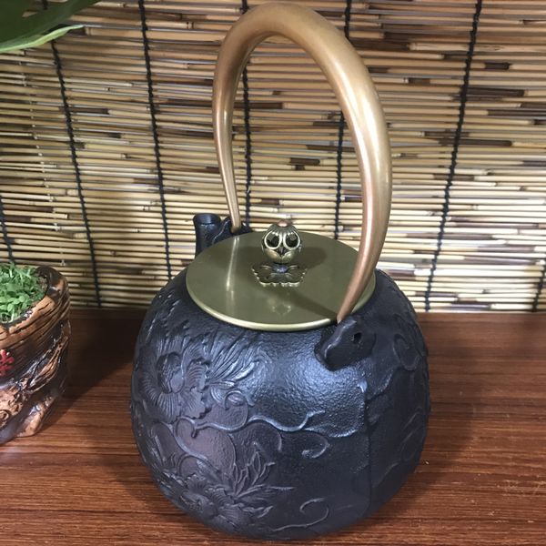 Fonte fabricantes peônia florescendo kung fu bule chinês de alta qualidade conjunto de chá à moda antiga água fervente saúde bule fervente atacado
