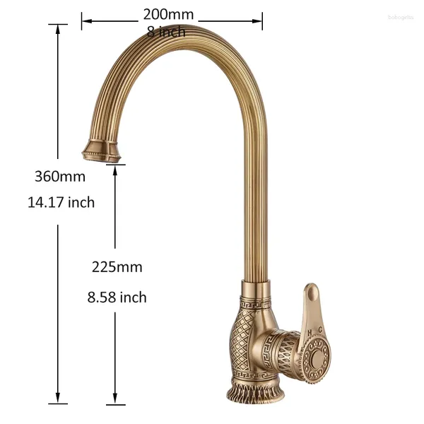 Torneiras de pia do banheiro Vidric Esculpida Torneira de Bacia de Bronze Antigo Deck Montado Stripe Wash Single Lever Mixer Tap Torneiras