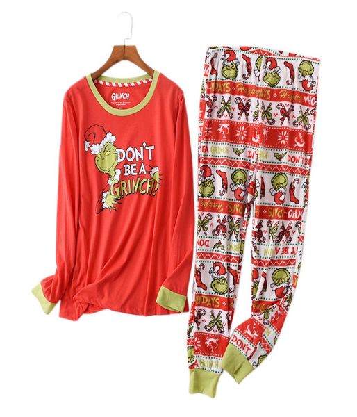 Noel Kadınlar Pijamalar artı Beden Kış Örgü Pamuk Pijama Setleri Kadınlar Taze Yeşil Uzun Kollu Sıradan Uykum Kadınları Y2004252527592