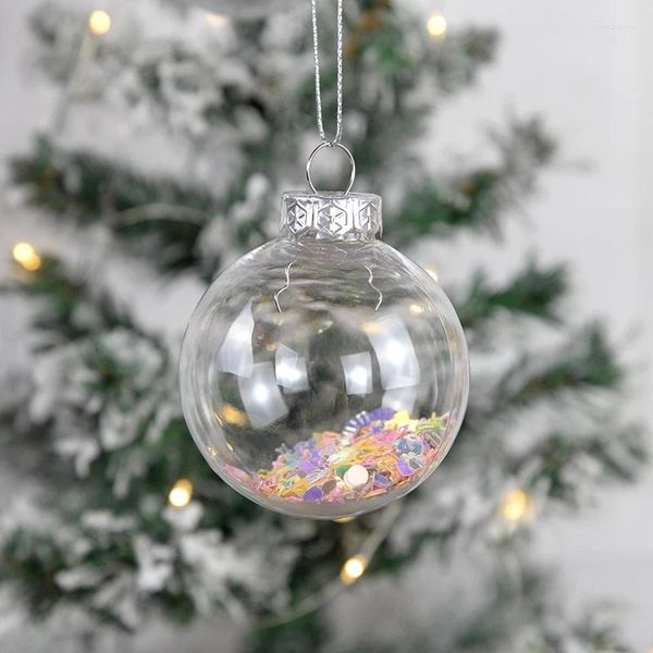 Украшение для вечеринки, 6 шт., рождественские безделушки, круглые шары, украшение для рождественской елки, прозрачные украшения 2024