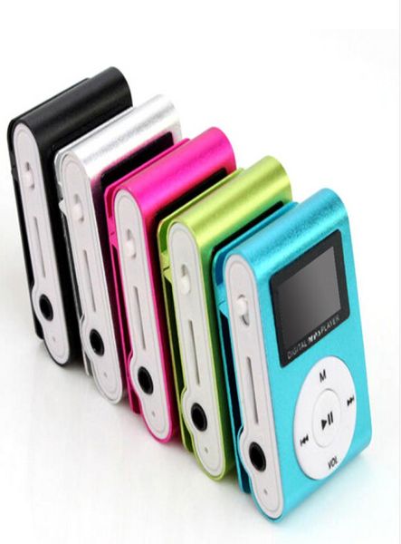 Mini Clip MP3 Player com tela LCD FM suporta cartão Micro SD TF9443966