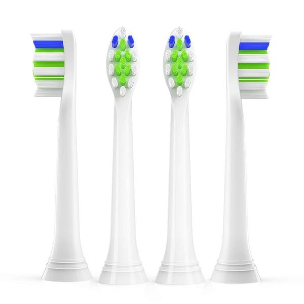 Likers Testina per spazzolino elettrico Confezione da 4 testine per spazzolino bianco brillante Diamond HX6064/HX6063 per Philips
