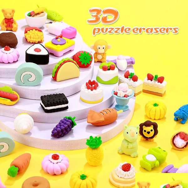 Gomme da cancellare All'ingrosso 20 Pz / lotto Varia Novità Animali Diversi Tipi Di Kawaii Bambini Panda Tigre Elefante ... 221118 Drop Delivery Offic Dh5Ry