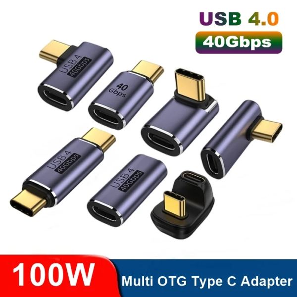 USB-C-Adapter U-Form Gerade Winkeladapter Typ C Weiblich zum Typ C männlich 40 Gbit / s Schnelles Datenadapter-Wandler-Ladeadapter