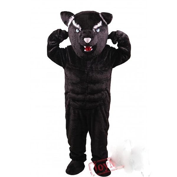 Cadılar Bayramı Kara Panter Power Cat Maskot Kostüm Karikatür Karakter Kıyafetleri Takım Noel Karnavalı Unisex Yetişkin Karnaval Doğum Günü Partisi Elbise