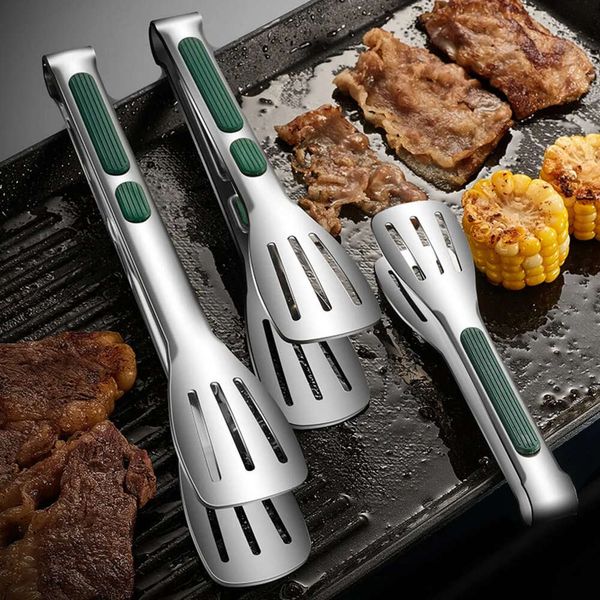 1 pz pinze per alimenti in acciaio inossidabile antiscivolo carne insalata pane clip griglia per barbecue buffet morsetto strumenti di cottura accessori da cucina