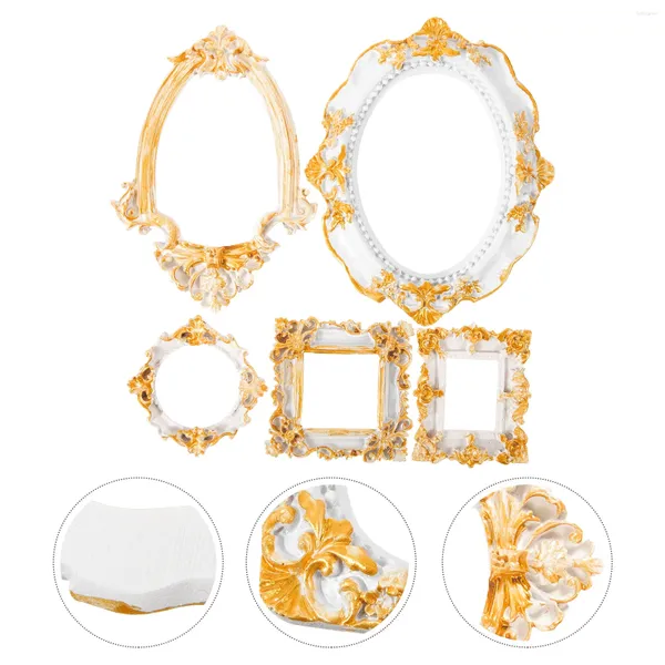 Рамки 5 шт. ювелирные изделия позируют украшение для фотографий для фотографий из смолы мини винтажное золотое