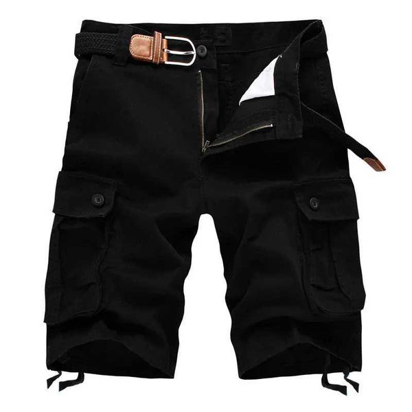 Shorts masculinos 2024 verão saco masculino lti bolso bens militares shorts algodão cáqui masculino tático shorts 29-44 cinto freec240402