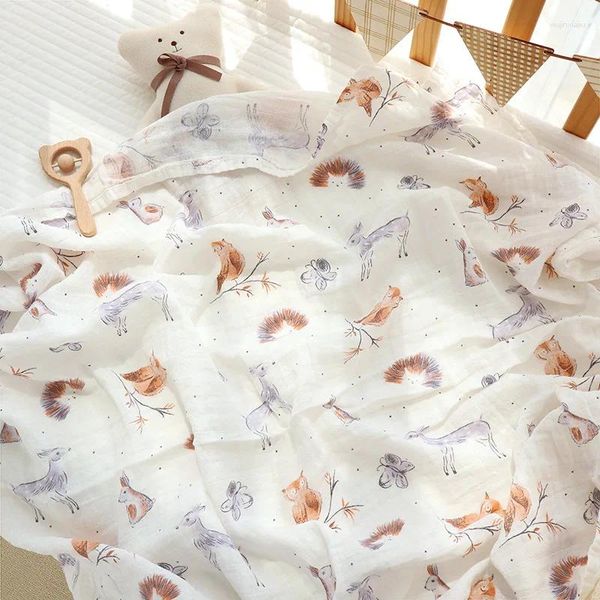Cobertores Baby Blanket Muslin Swaddles Born Cotton Gaze Cover Recebendo fraldas Toalha de banho infantil