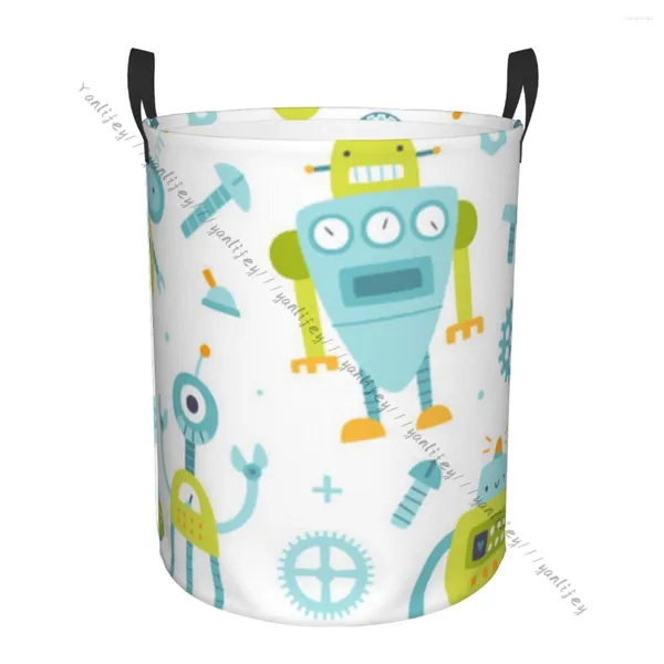 Çamaşır çantaları banyo sepet robotları sevimli katlanır kirli giysiler engel çanta ev depolama