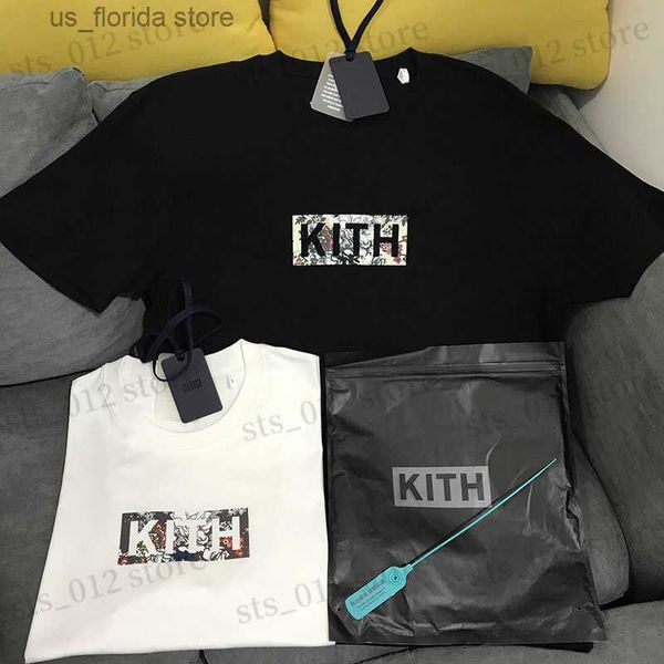 Homens camisetas Mens camisetas de alta qualidade algodão kith floral clássico camiseta homens mulheres flores impressão caixa clássica t-shirt kith top ts t230512 y240402