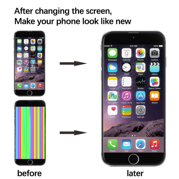 LCD Display para iPhone 5 5c 5s SE 6 6S 7 8 Plus Substituição da tela de toque para iPhone 7G 7p 8g 8 Plus sem pixel morto+vidro temperado
