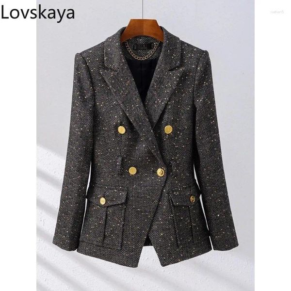 Abiti da donna Moda Donna Formale Bottone singolo Abbigliamento da lavoro Giacca Cappotto Blazer Donna Donna Albicocca Cachi Nero Blu Manica lunga