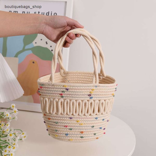 Borsa per la cena all'ingrosso Dot Retail Dot Portable Woven Intrecciato Nuovo Pasto Fried Twist Picnic