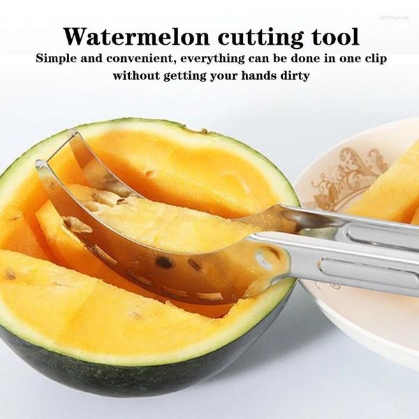 Facas de aço inoxidável moinho de vento cortador de melancia artefato salada frutas slicer ferramenta escavador acessórios de cozinha gadgets