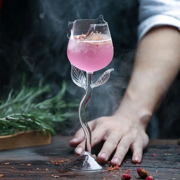 Bicchieri da vino Ins Net Red Rose Cocktail Cup Vetro creativo speciale