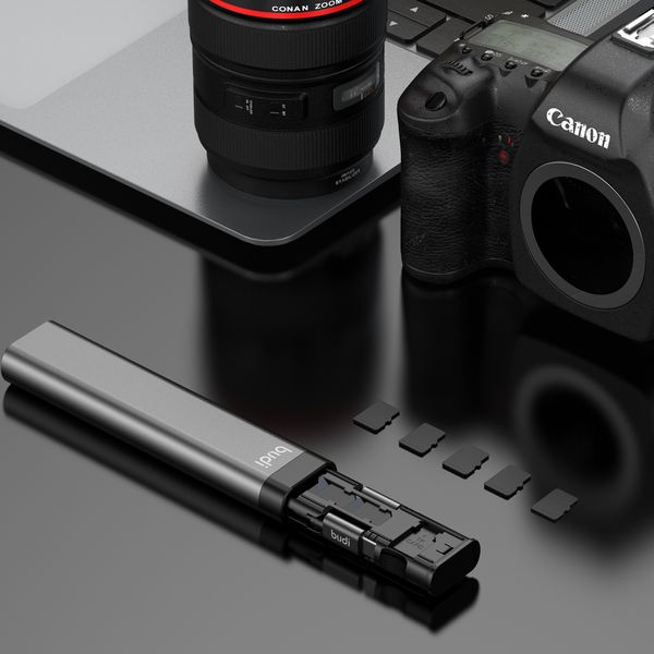 BUDI 9 in 1 bastoncino di cavo multifunzionale con tipo C a USB C Kit SIM KIT TF Slot Slot Memoria Data della fotocamera Trasferimento