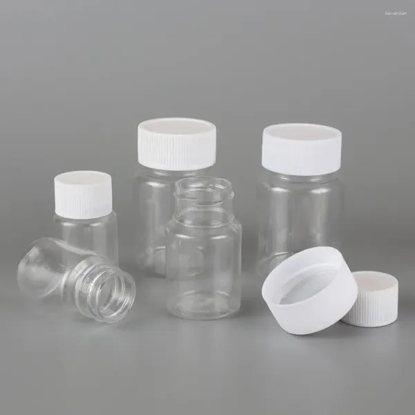 Garrafas de armazenamento 10pcs 15ml/20ml/30ml/60ml/100ml Plástico Pedro de selo vazio em pó sólido reagente frascos de reagente